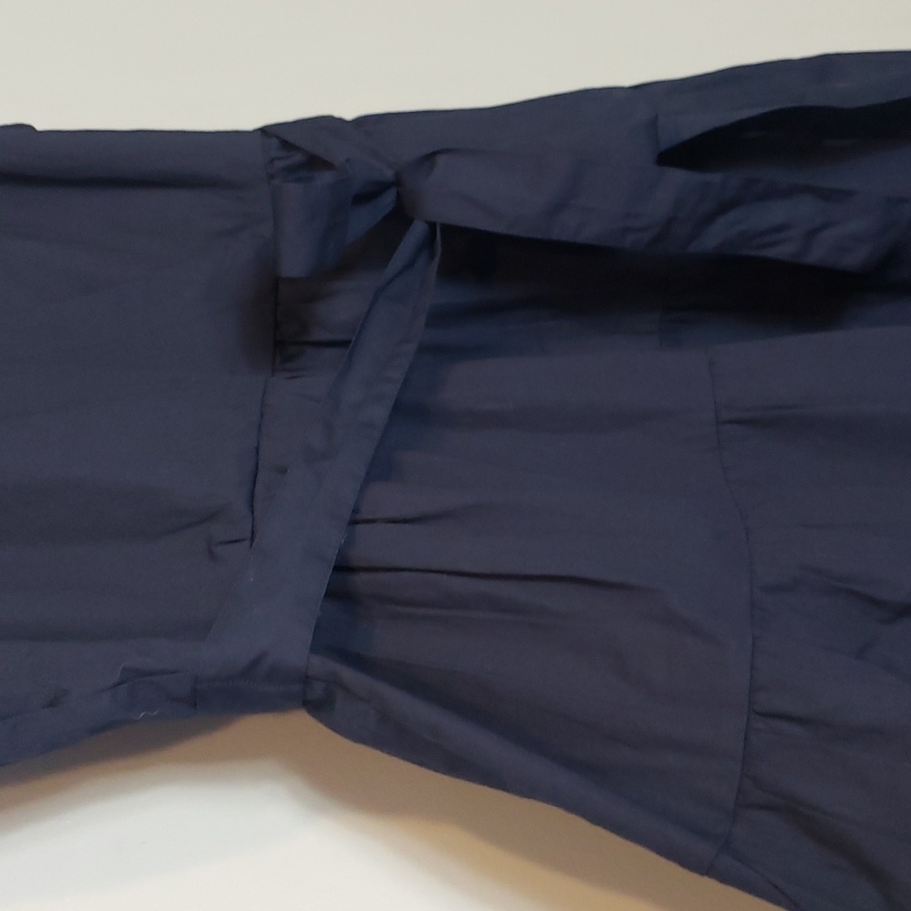 J. Crew Dress Navy Tiered Skirt Faux Wrap Sleeveless 14 New Preppy Classic 2023 - Picture 3 of 12